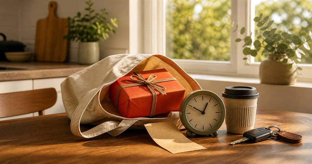 Coral gift, clock, coffee and car keys ready for a last-minute Father's Day pickup