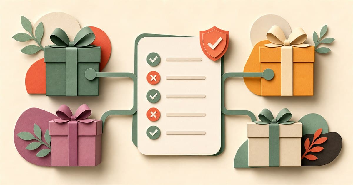 Gift boxes connecting to one shared registry list